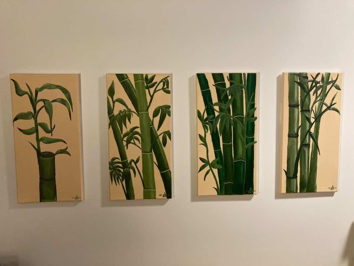 Bamboo Set | 8" x 24" 4pc Acrylic Canvas